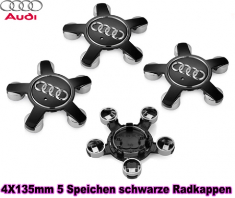Audi 4X135mm5Speichen schwarze Radkappen